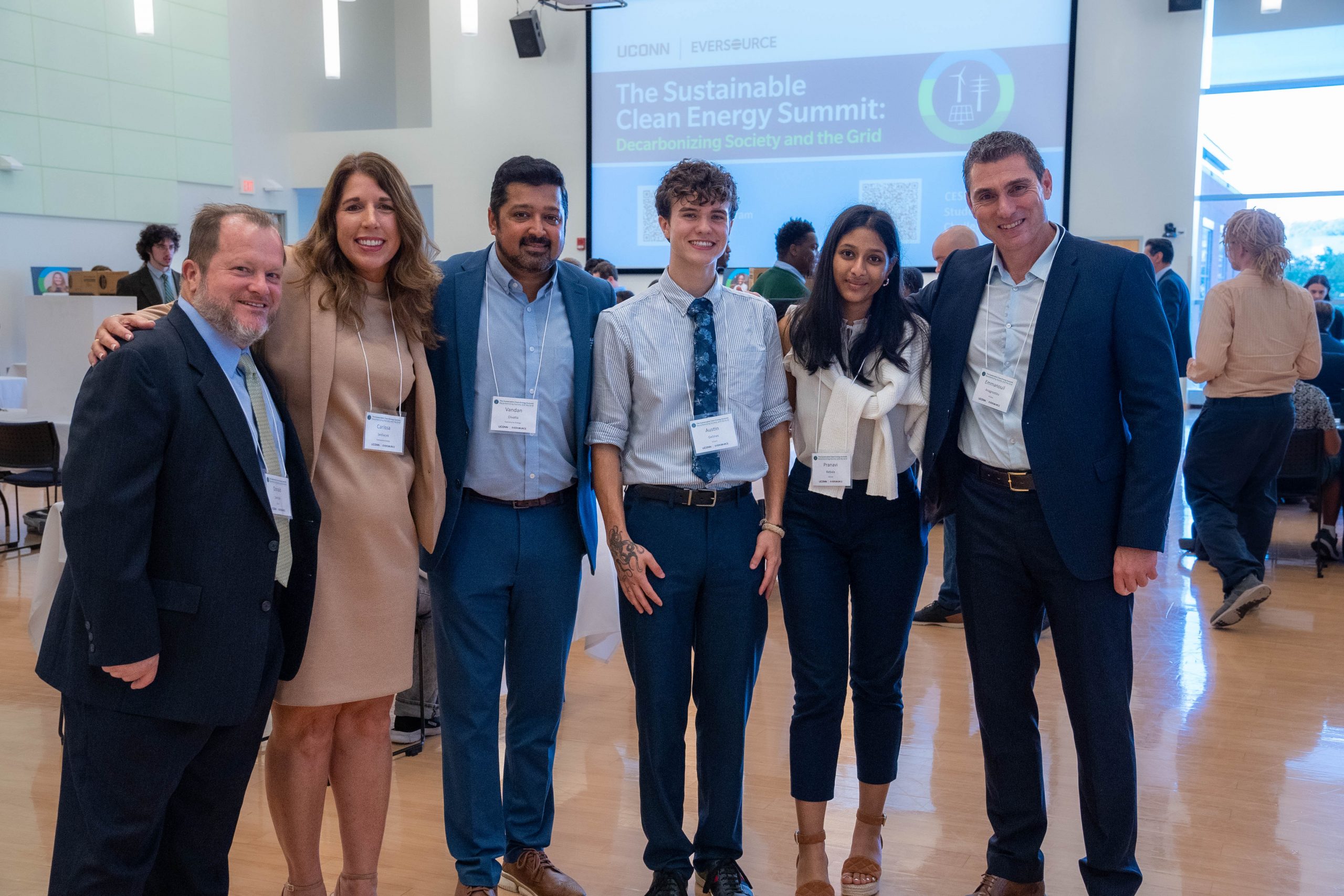 Student team Austin and Pranavi celebrate after being awarded at the Clean Energy Summit 2023